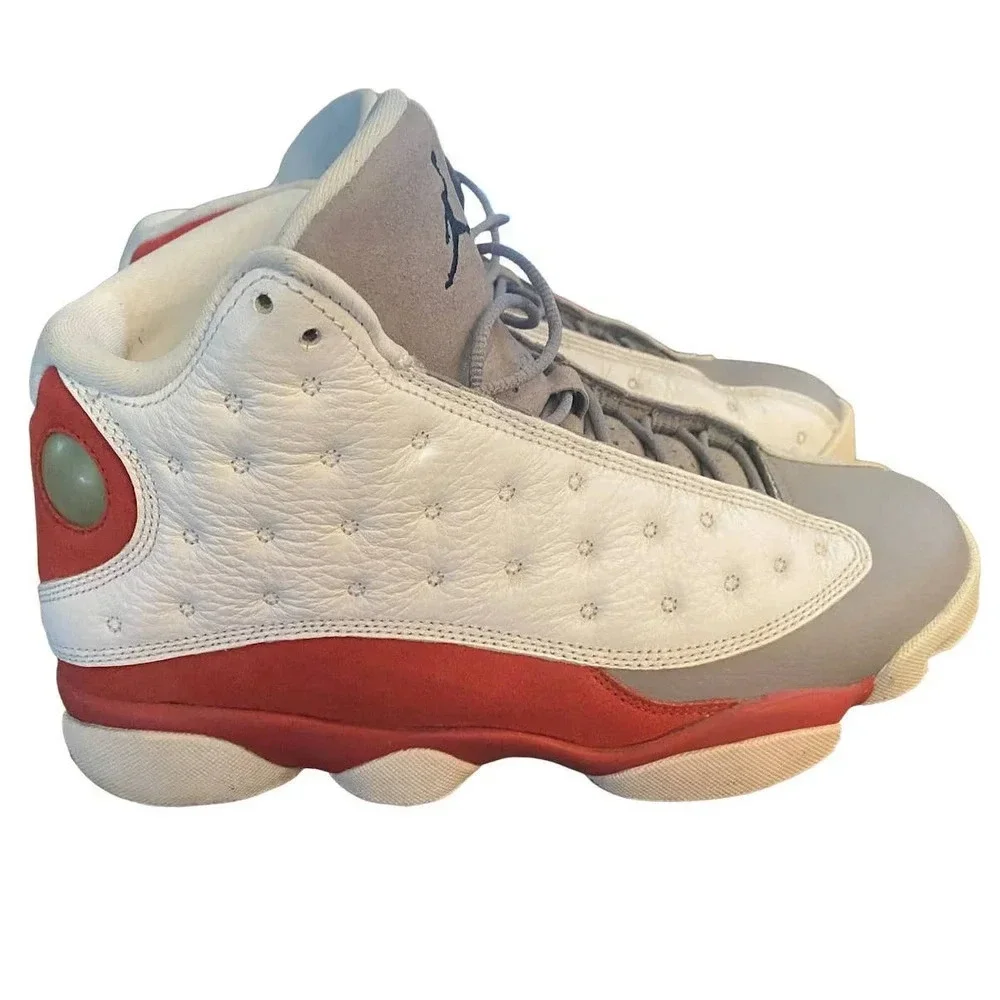 2014 Nike Air Jordan XIII 13 Retro Mens Gray White Red OG Size 8.5 414571-126